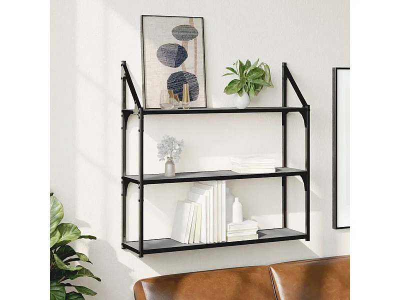 Étagère murale 3 niveaux sonoma gris 80x21x78,5 cm