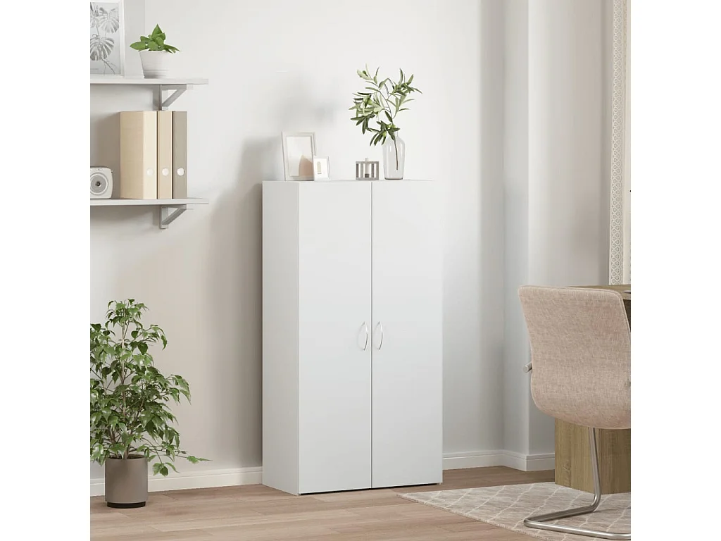 Armoire de classement blanc 60x32x115 cm bois d'ingénierie