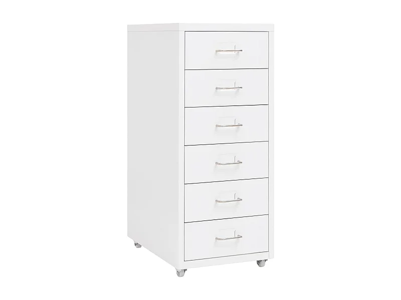 Mobiele archiefkast Wit 28x41x69 cm Metaal