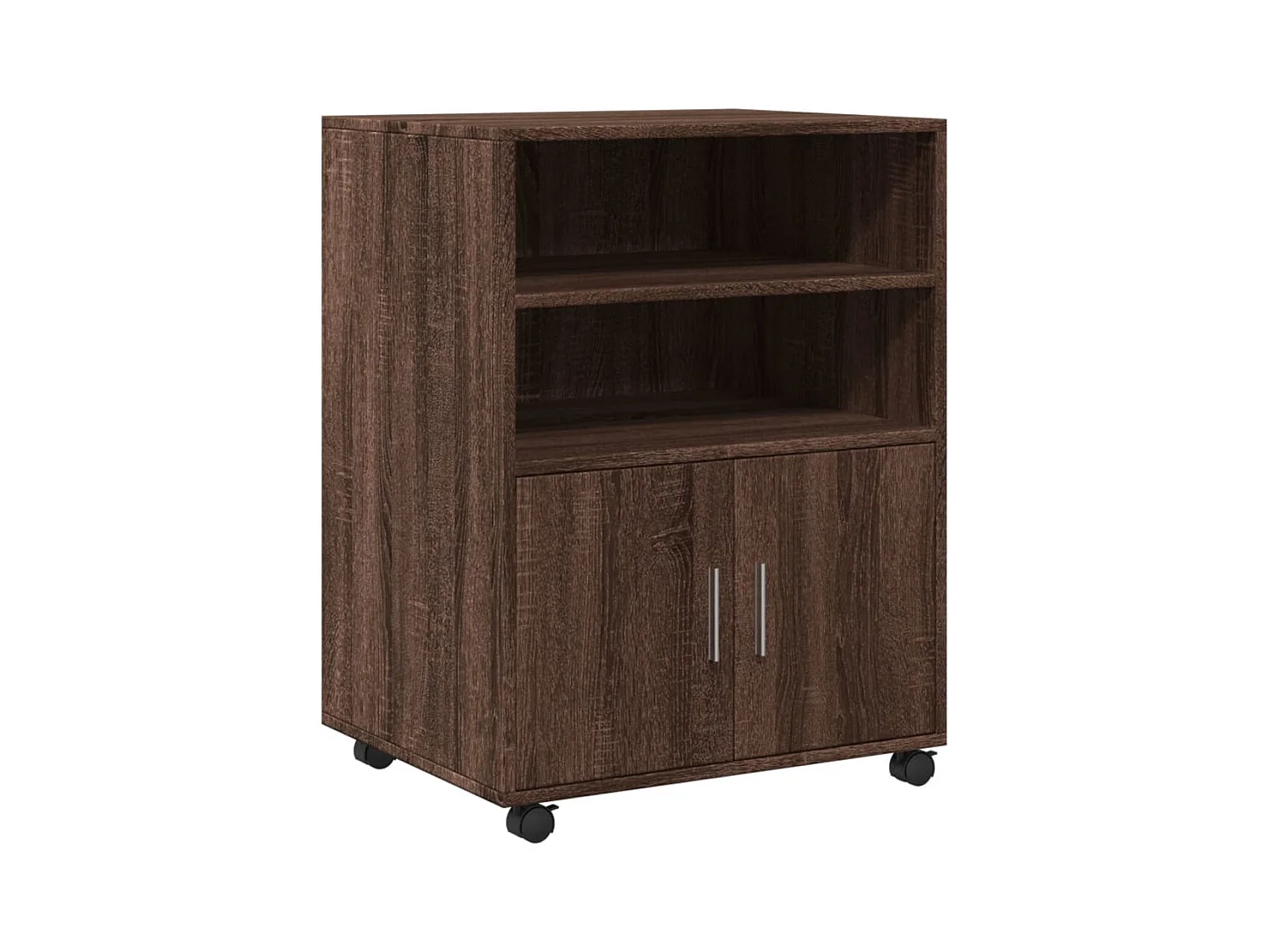 Rollschrank aus brauner Eiche 60x48x81 cm Holzwerkstoff