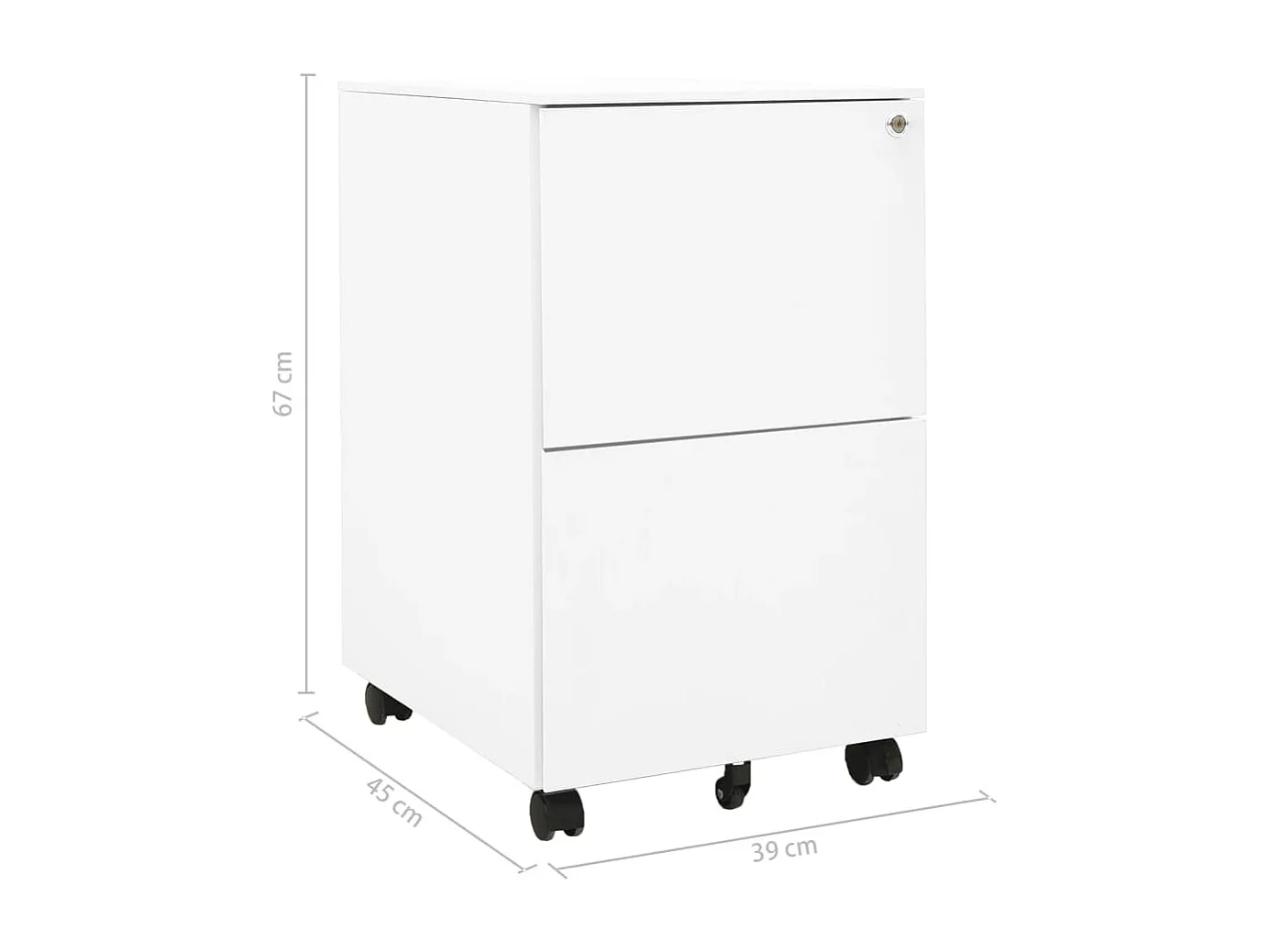Mobile archivio mobile Bianco 39x45x67 cm Acciaio
