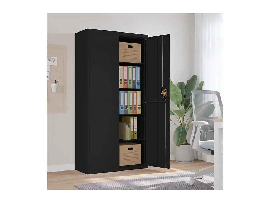 Classeur noir 90x40x180 cm acier