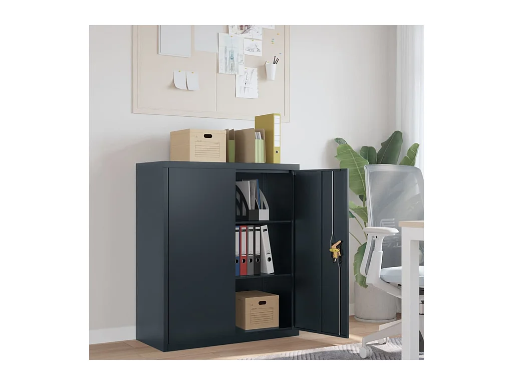 Archivador antracita 90x40x105 cm acero