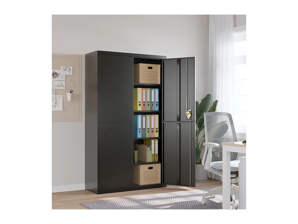 Archivador negro 105x40x180 cm acero