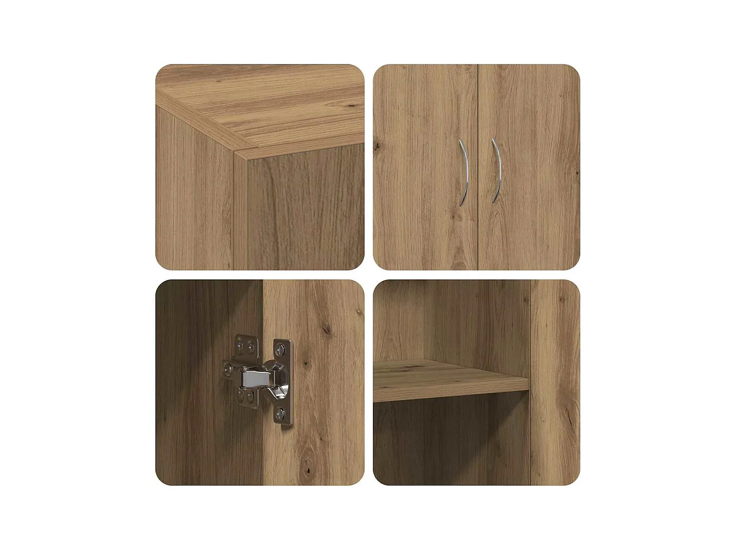 Cabinet de Bureau avec étagère chêne artisanal 60 x 32 x 77.5