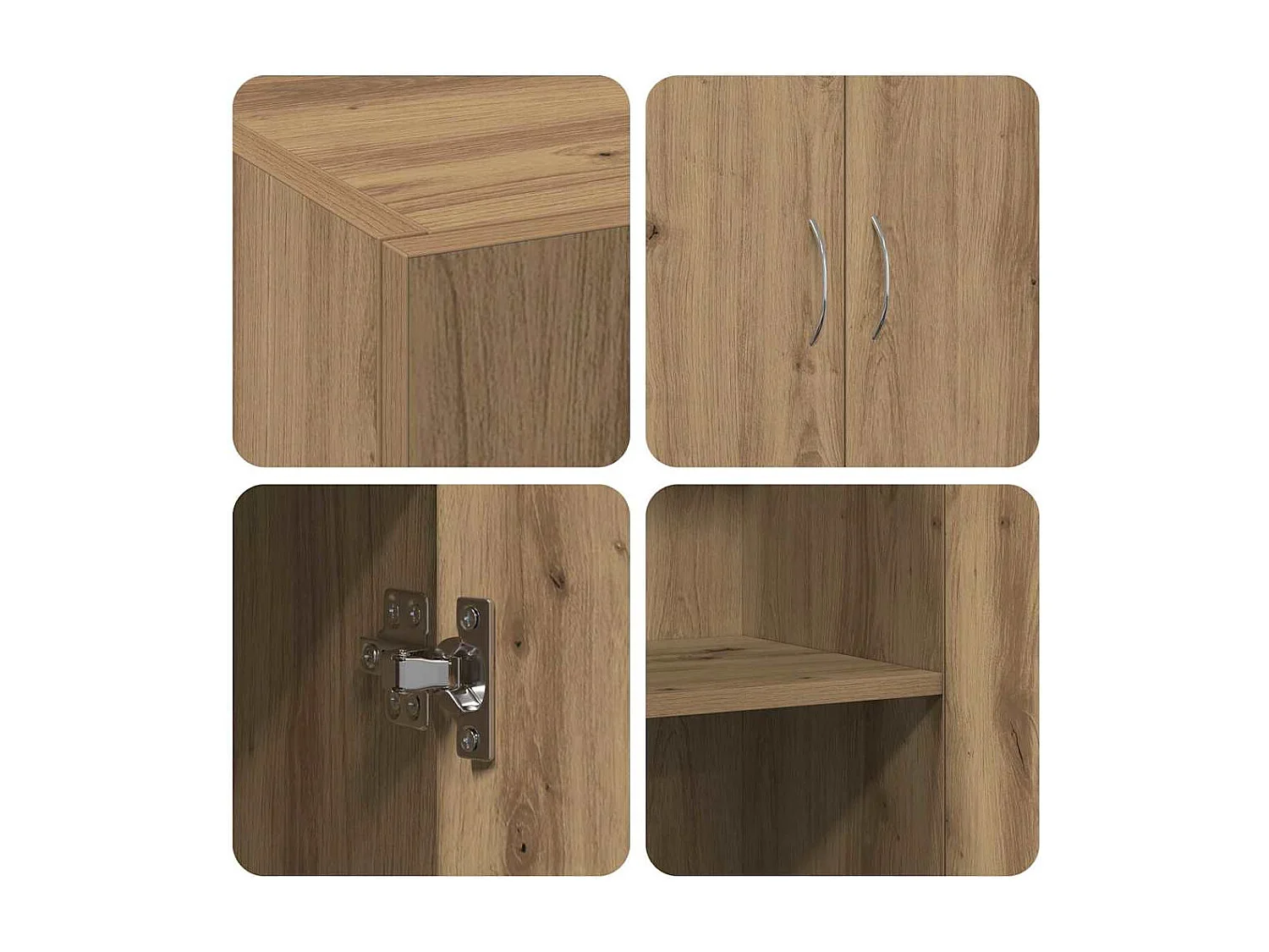 Cabinet de Bureau avec étagère chêne artisanal 60 x 32 x 77.5