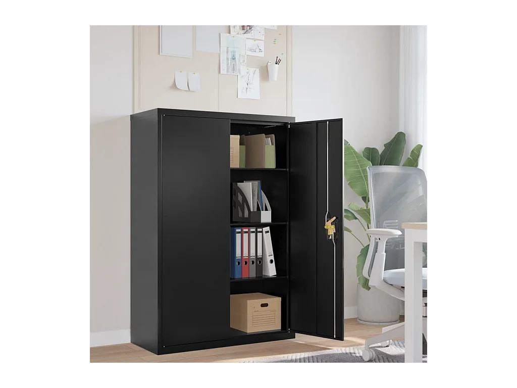 Classeur noir 90x40x140 cm acier