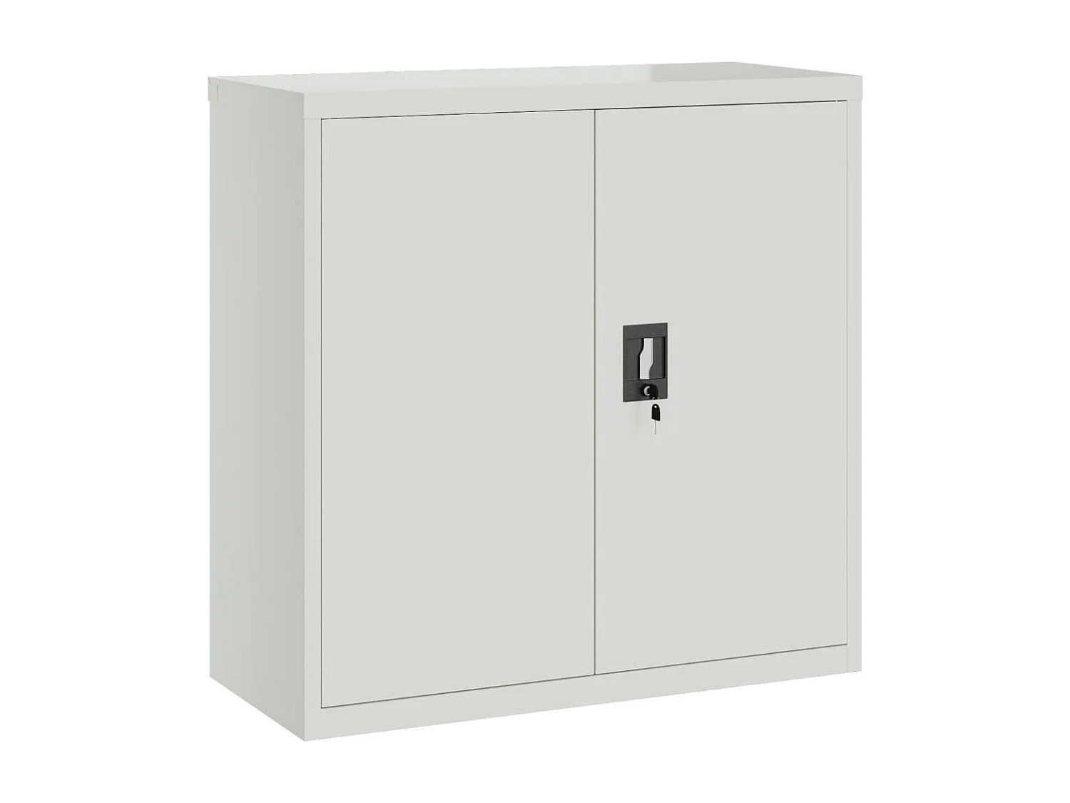 Armario de oficina con 2 puertas Gris 90 cm Acero