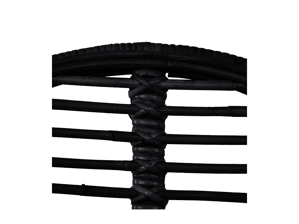 Juego de 4 sillas de comedor de ratán natural negro