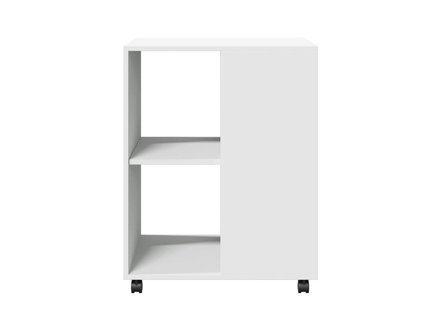 Table d'appoint avec roues blanc 55x60x78 cm bois d'ingénierie