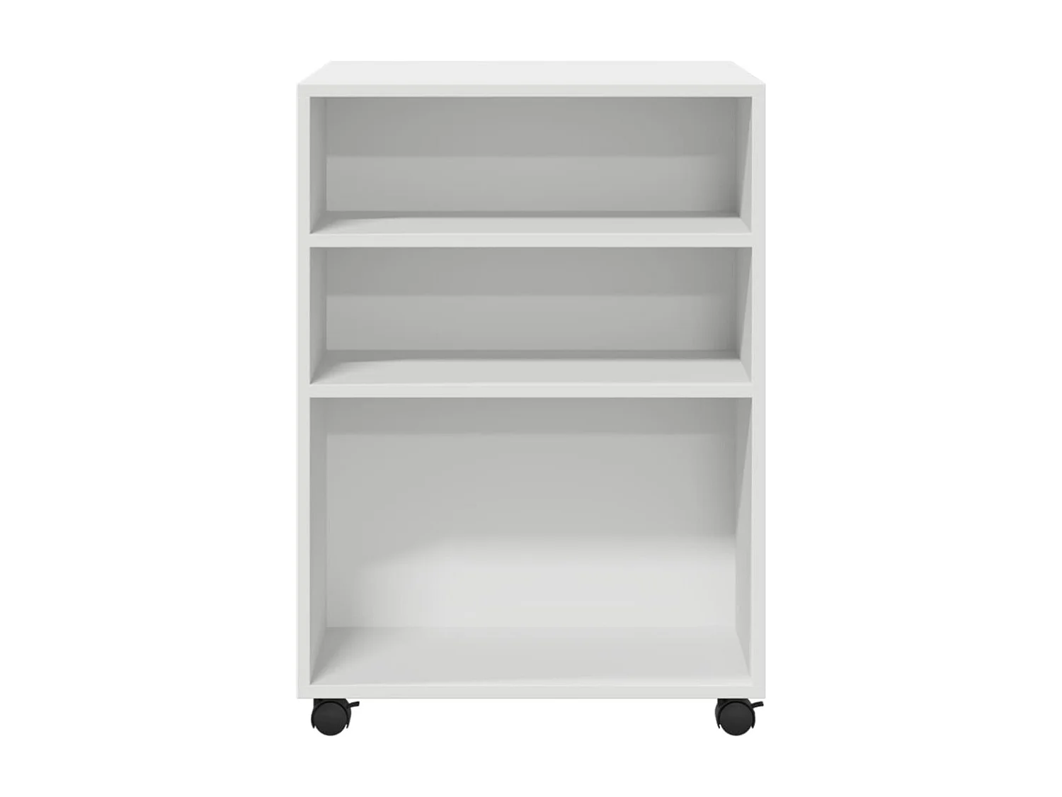 Tavolino con ruote bianco 55x60x78 cm in legno ingegnerizzato