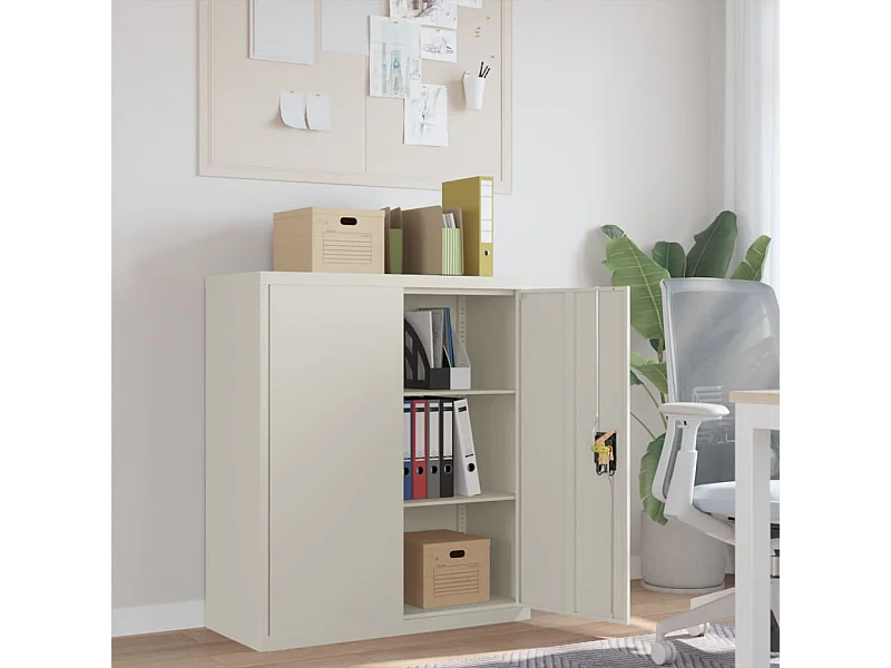 Witte archiefkast 90x40x105 cm staal