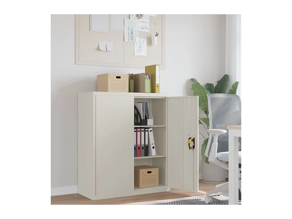 Classeur blanc 90x40x105 cm acier