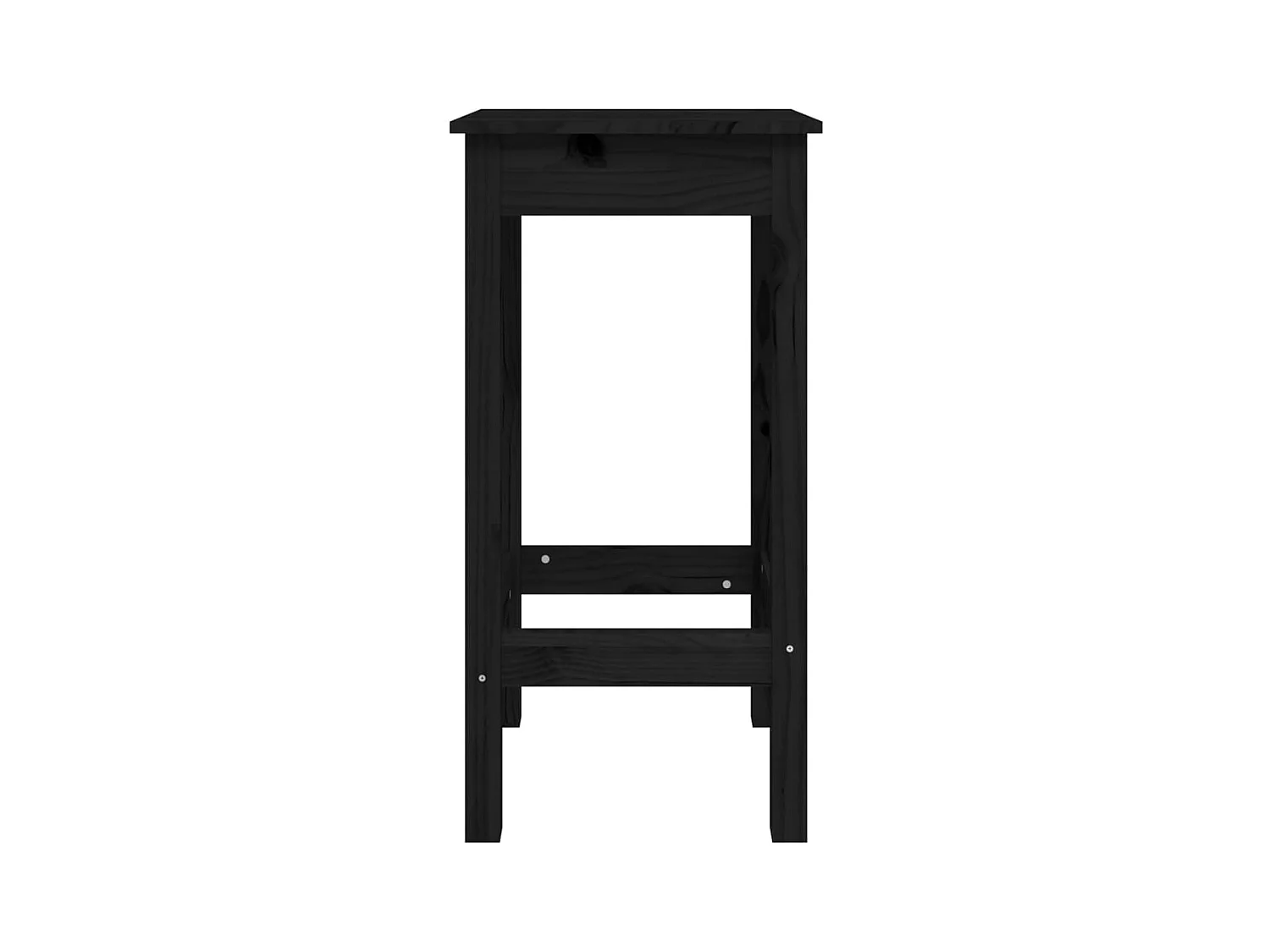 Set di 2 sedie da bar nere 40x40x78 cm in legno massello di pino