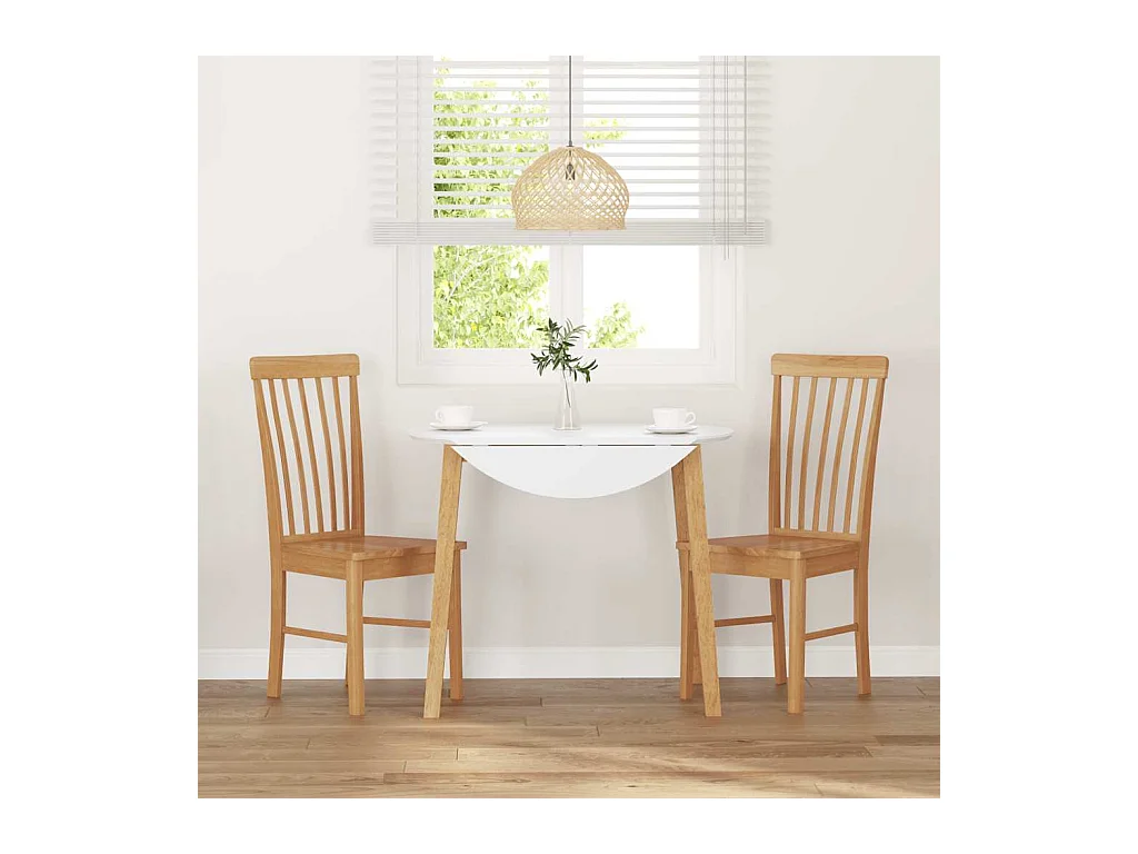 Chaises à manger 2 pcs bois massif caoutchouc