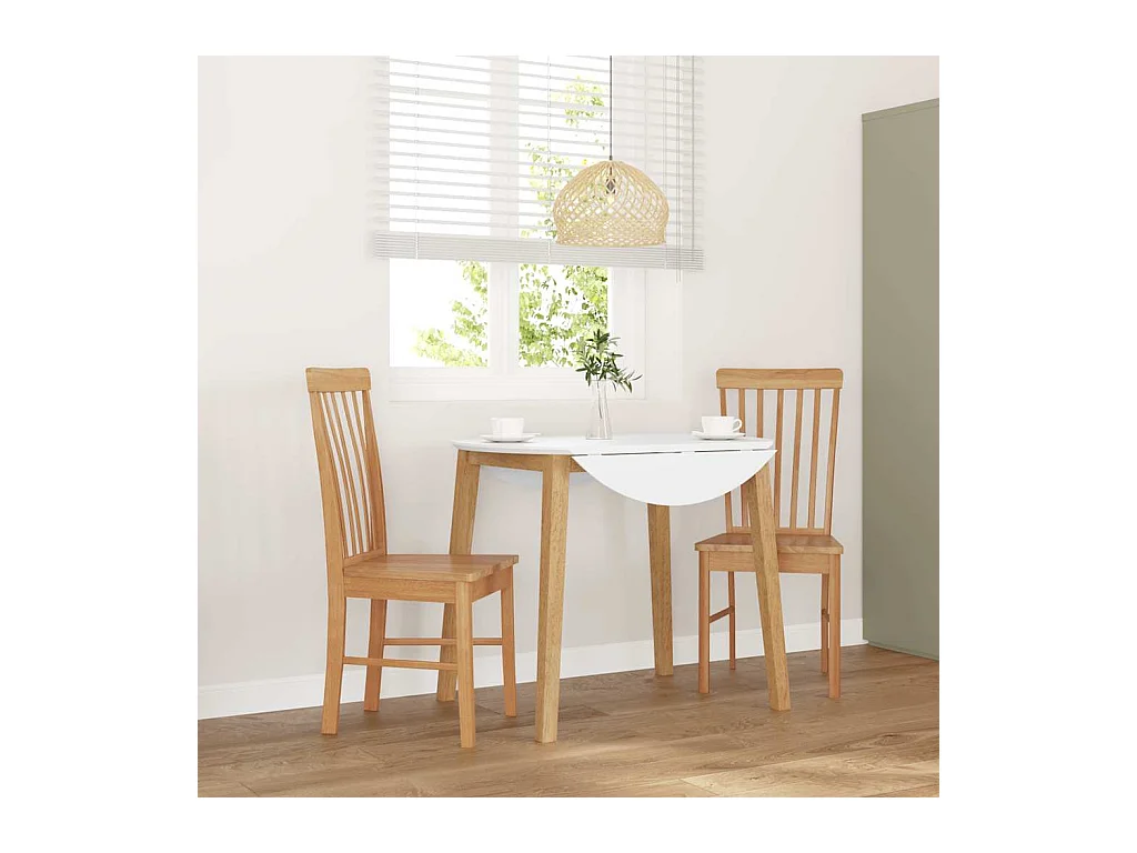 Chaises à manger 2 pcs bois massif caoutchouc