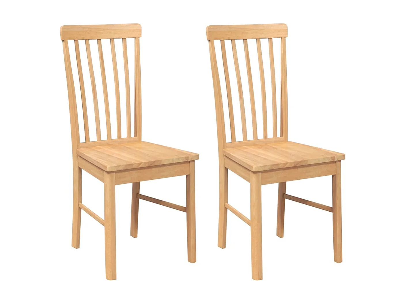 Chaises à manger 2 pcs bois massif caoutchouc