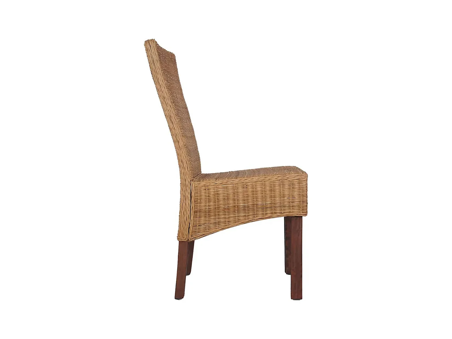 Set di 4 sedie da pranzo in rattan naturale marrone