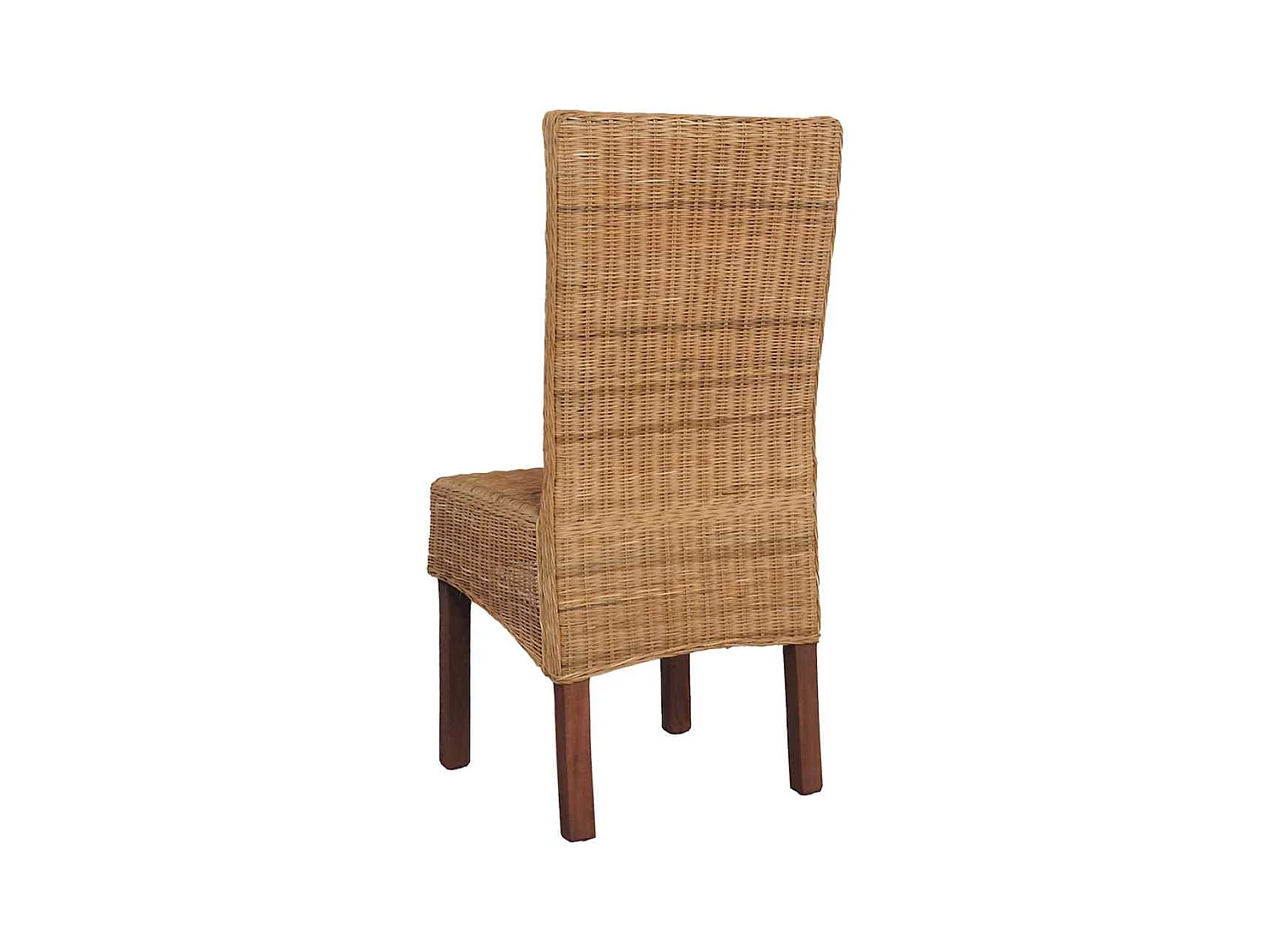 Set di 4 sedie da pranzo in rattan naturale marrone