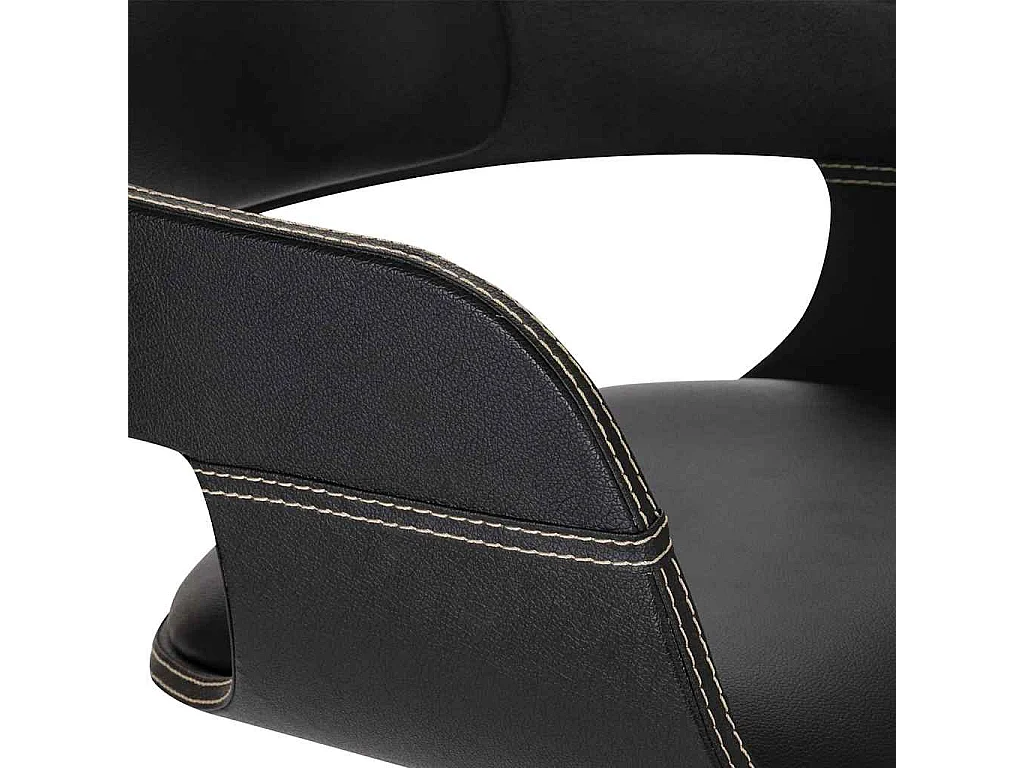 Silla de comedor de madera curvada y polipiel.