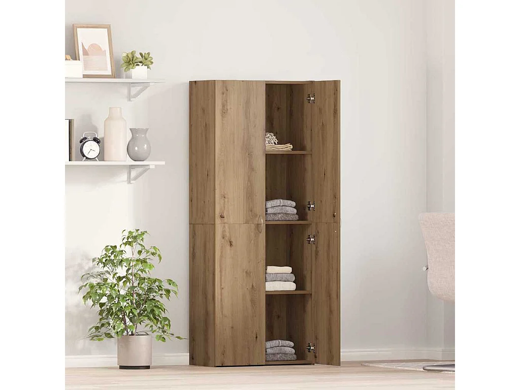 Cabinet de Bureau 2 pcs chêne artisanal 60 x 32 x 153