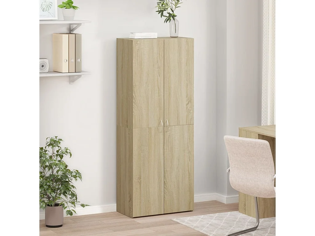 Archivador de roble Sonoma 60x32x153 cm madera de ingeniería