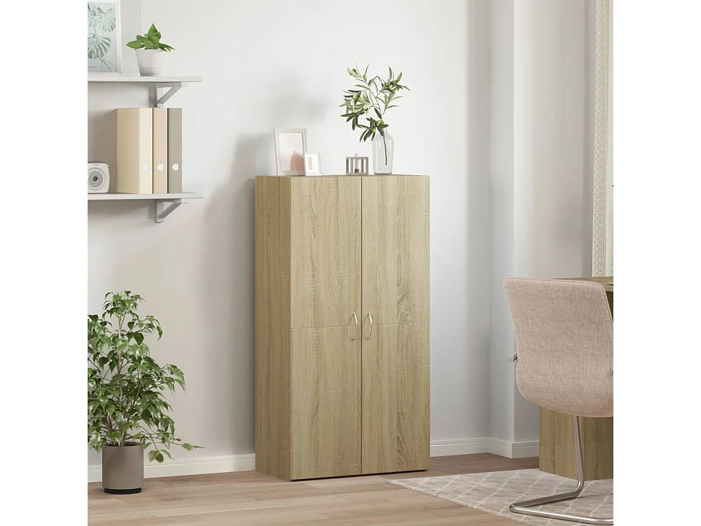Armoire de classement chêne sonoma 60x32x115 cm bois ingénierie