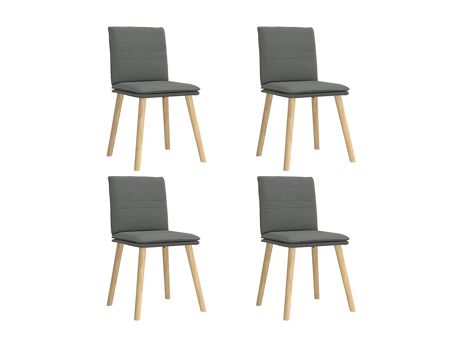 Eetkamerstoelen set van 4 donkergrijze stof