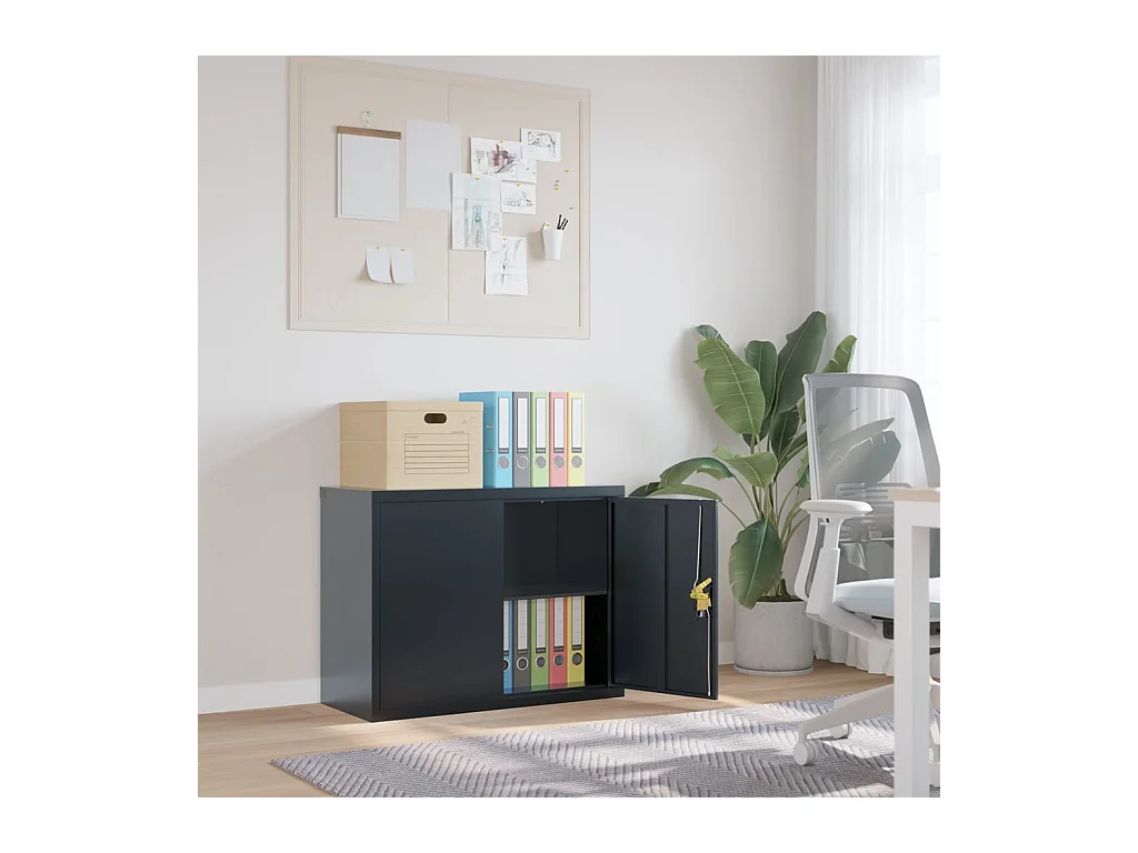 Archivador antracita 90x40x70 cm acero