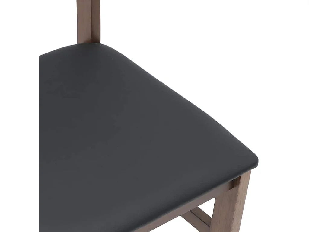 Chaises à manger coussins 2 pcs marron bois massif caoutchouc