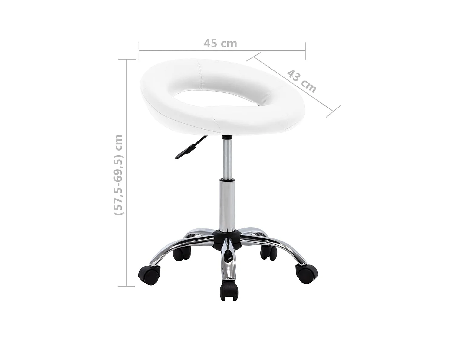 Chaise pivotante à manger Blanc Similicuir