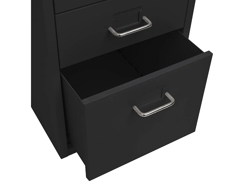 Mobiletto portadocumenti nero 28x41x69 cm in metallo