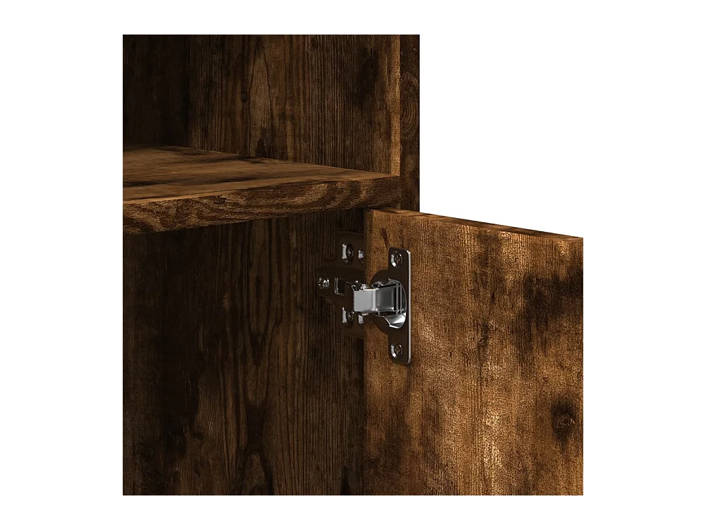 Mobiletto con ruote in rovere affumicato 60x48x81 cm in legno ingegnerizzato