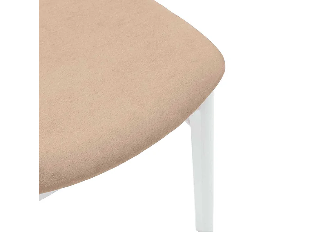 Chaises à manger coussins 2 pcs blanc bois massif caoutchouc