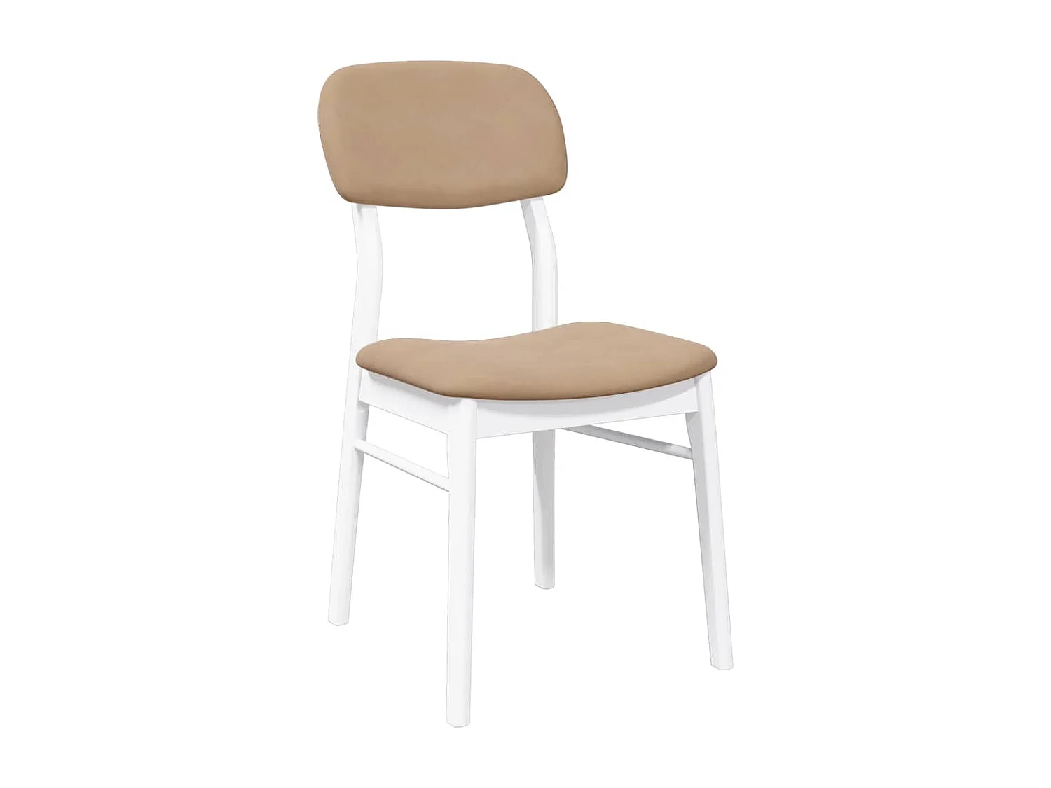 Chaises à manger coussins 2 pcs blanc bois massif caoutchouc