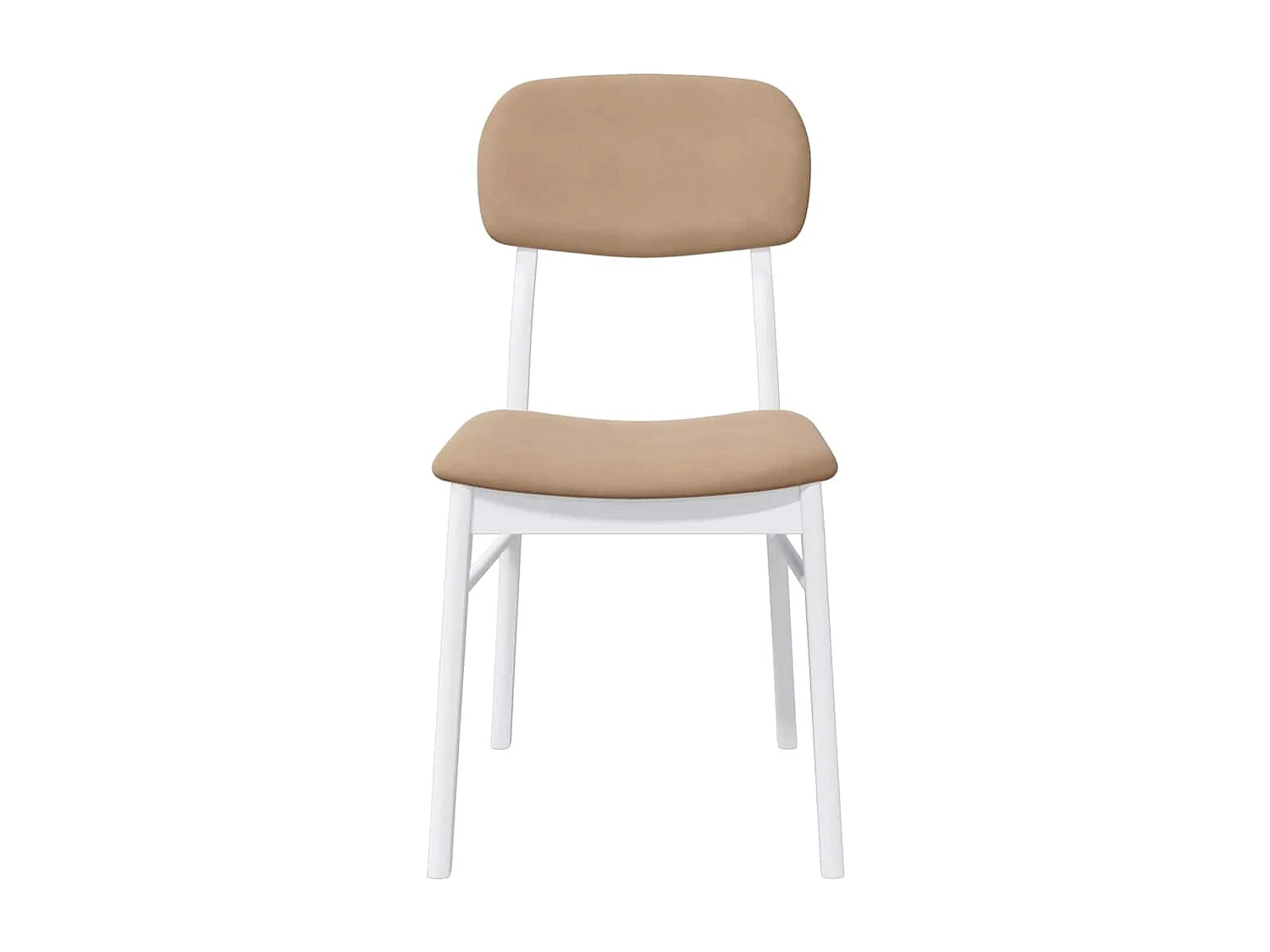 Chaises à manger coussins 2 pcs blanc bois massif caoutchouc