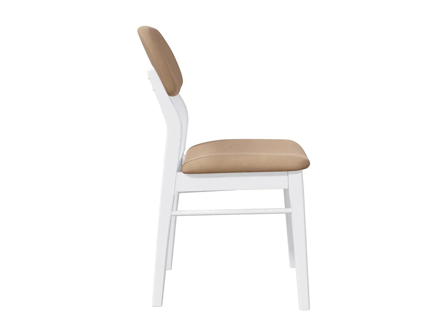 Chaises à manger coussins 2 pcs blanc bois massif caoutchouc