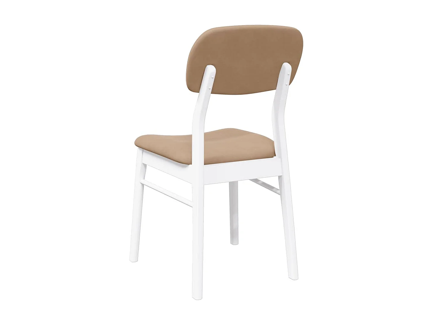 Chaises à manger coussins 2 pcs blanc bois massif caoutchouc