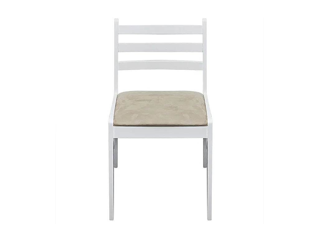 Chaises à manger lot de 2 blanc hévéa solide et velours