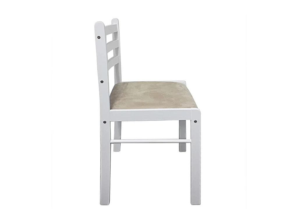 Chaises à manger lot de 2 blanc hévéa solide et velours