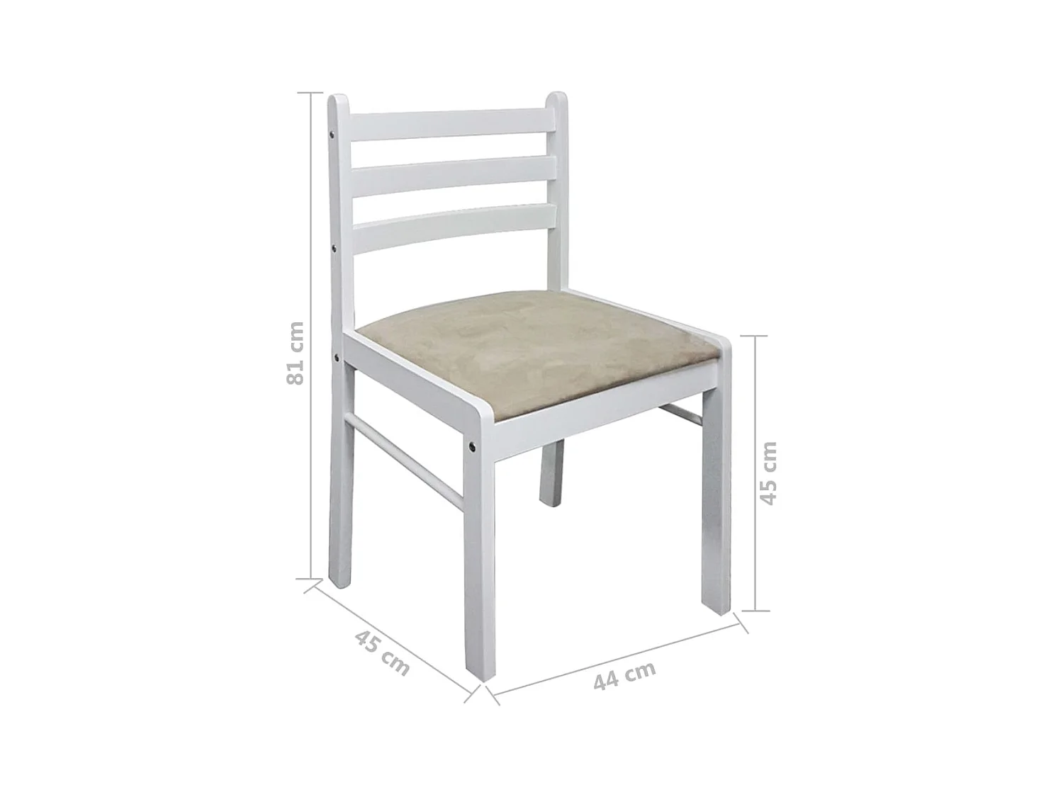 Chaises à manger lot de 2 blanc hévéa solide et velours