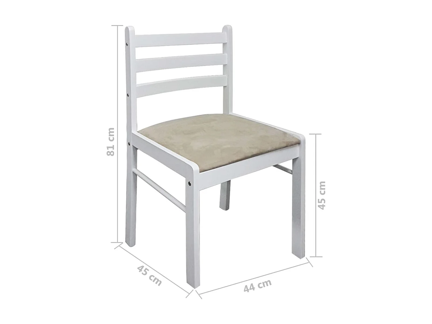 Chaises à manger lot de 2 blanc hévéa solide et velours