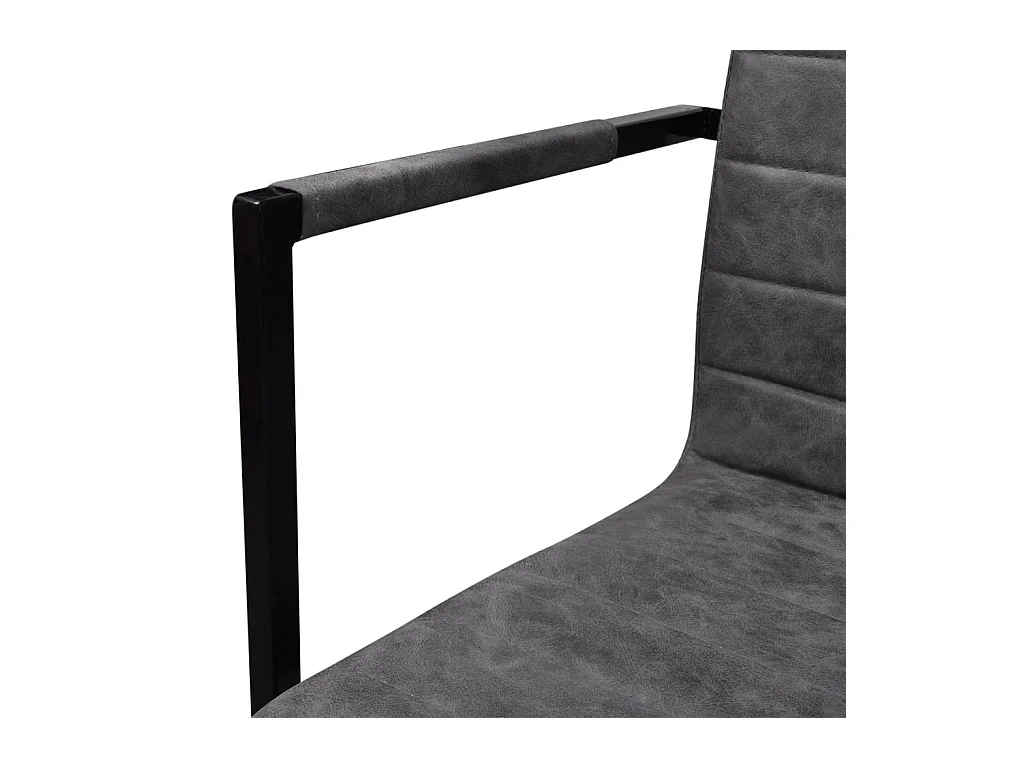 Juego de 2 sillas de comedor Cantilever de piel sintética gris