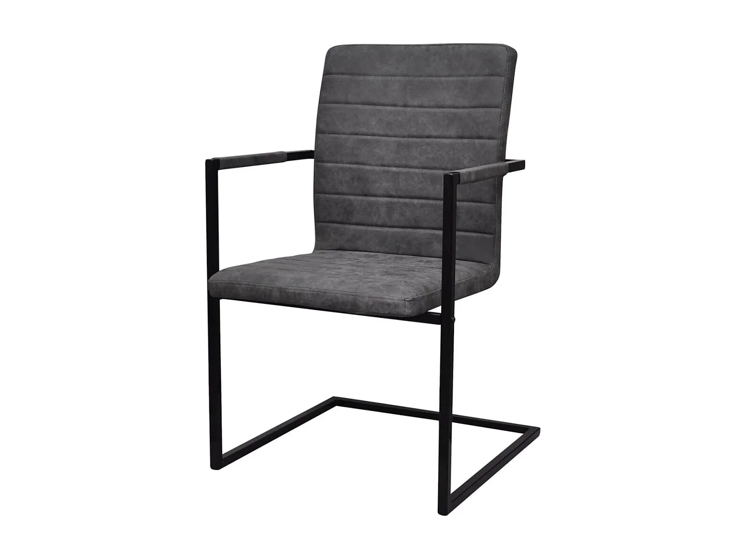 Chaises à manger cantilever lot de 2 gris similicuir