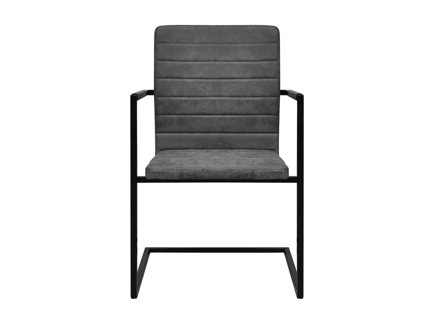 Chaises à manger cantilever lot de 2 gris similicuir