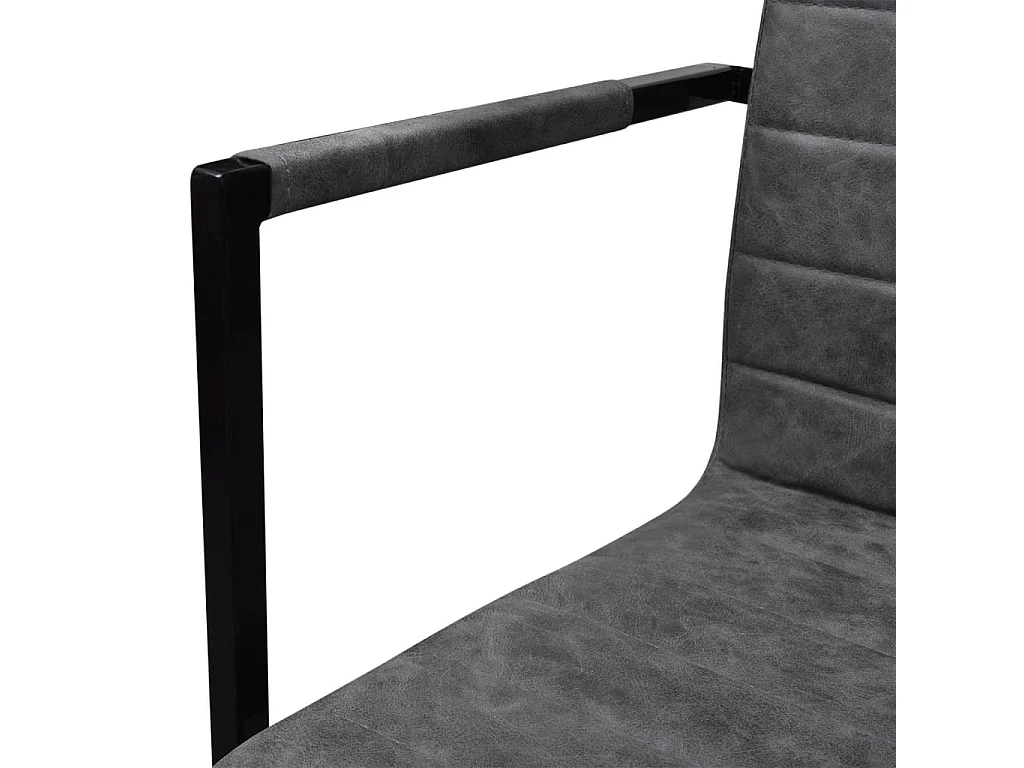 Chaises à manger cantilever lot de 2 gris similicuir