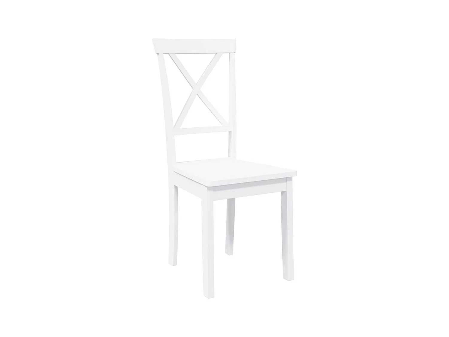 Chaises à manger 2 pcs blanc bois massif caoutchouc