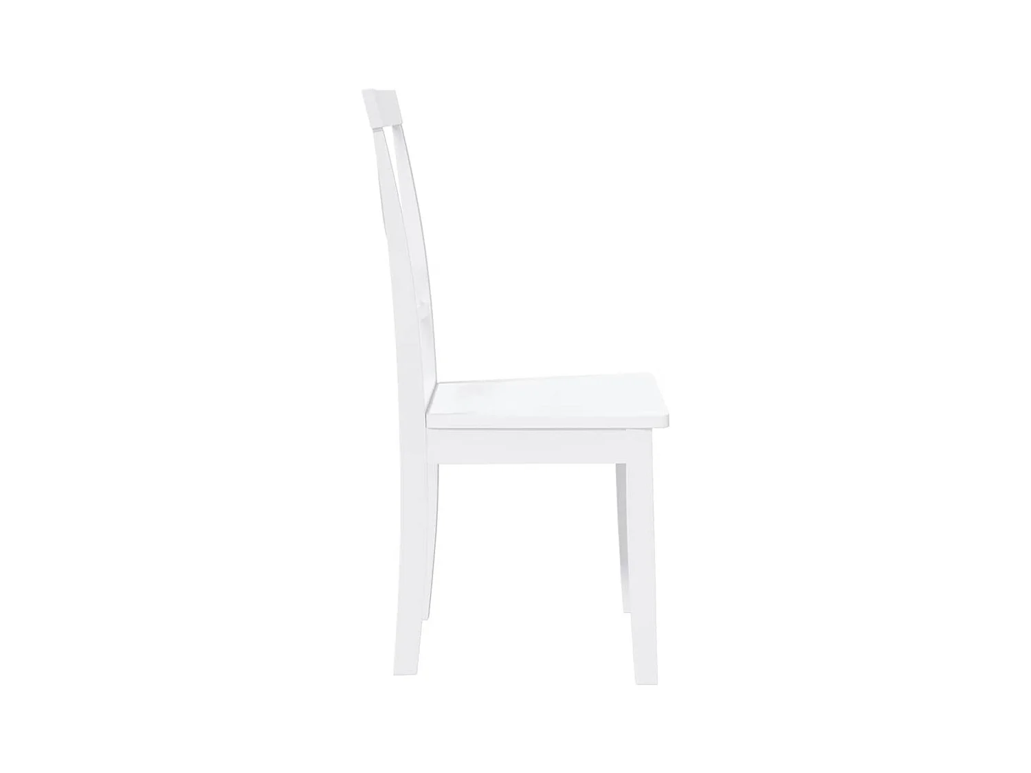 Chaises à manger 2 pcs blanc bois massif caoutchouc