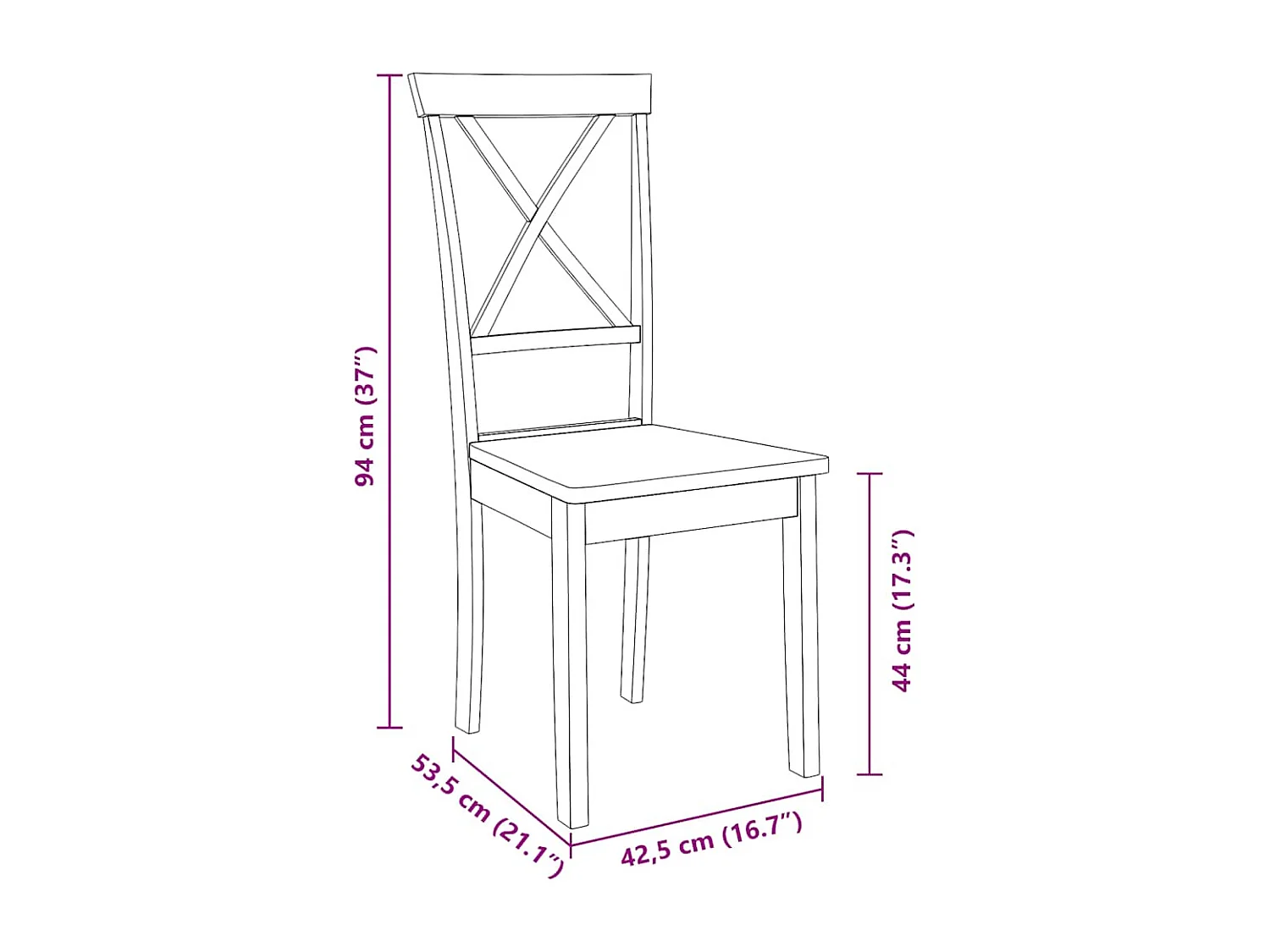 Chaises à manger 2 pcs blanc bois massif caoutchouc