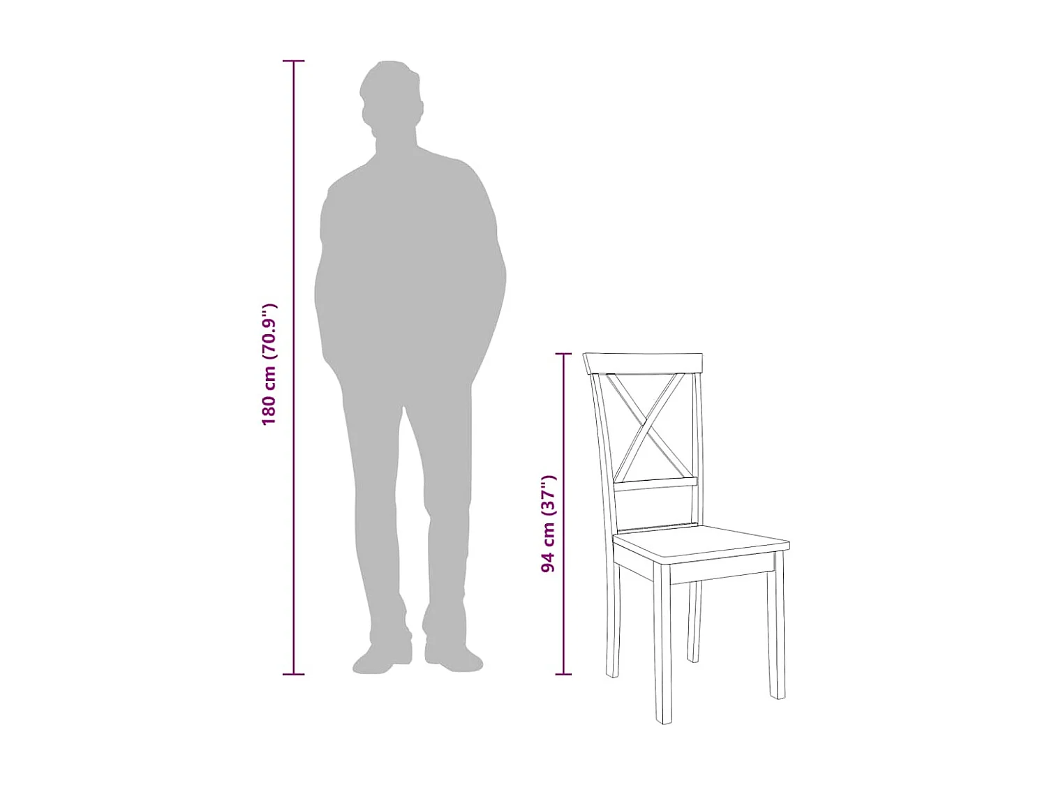 Chaises à manger 2 pcs blanc bois massif caoutchouc